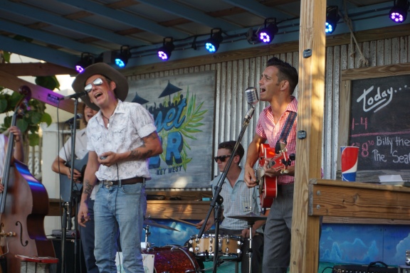 Rockabilly band at Sunset Pier in Key West